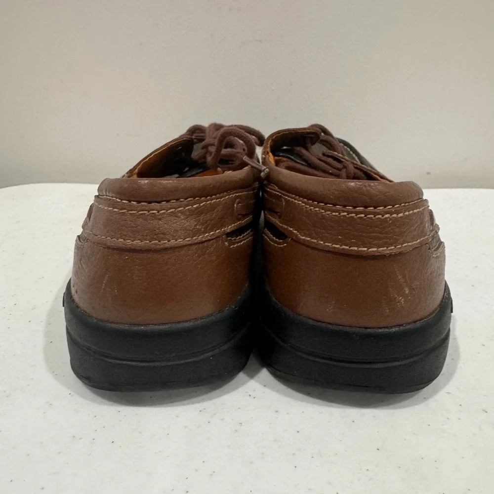 Dr. Comfort Patrick Boat Shoes Mens 13M Brown Black Leather 8560 Orthopedic